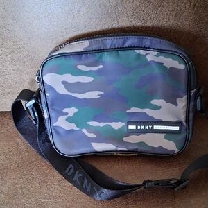 DKNY Camouflage Crossbody Bag in Green and Gray